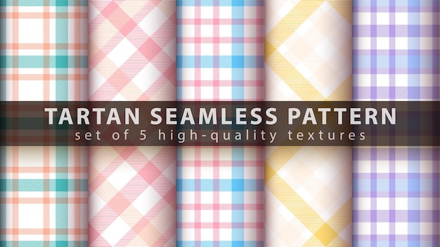 set of classic tartan seamless pattern