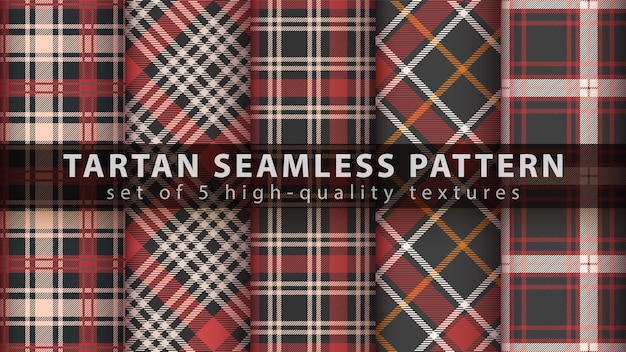 Set of classic tartan seamless pattern