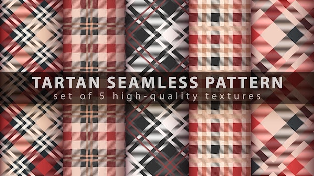 Set of classic tartan seamless pattern