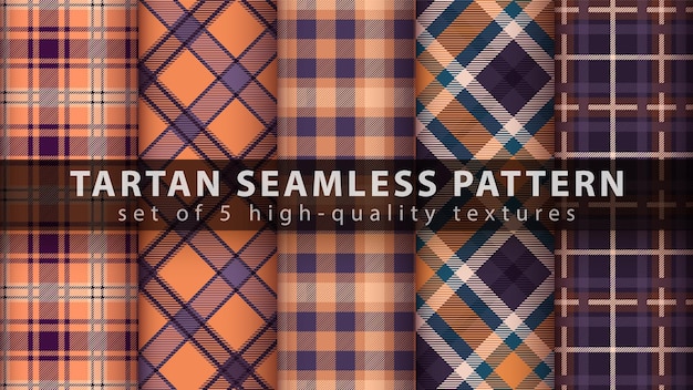 Set of classic tartan seamless pattern