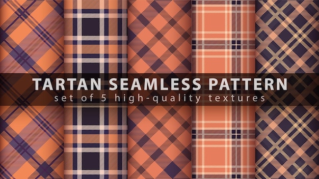 Set of classic tartan seamless pattern