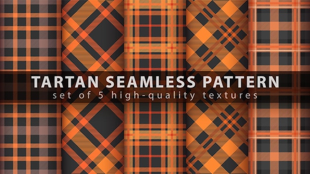 Set classic tartan seamless pattern.