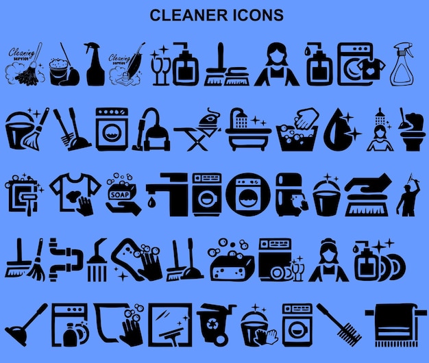 set of cleaner icons vector