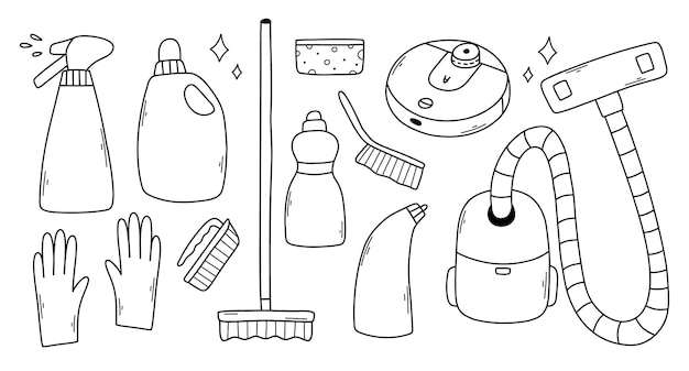 Vector set of cleaning elements vector collection of clip art cleaning