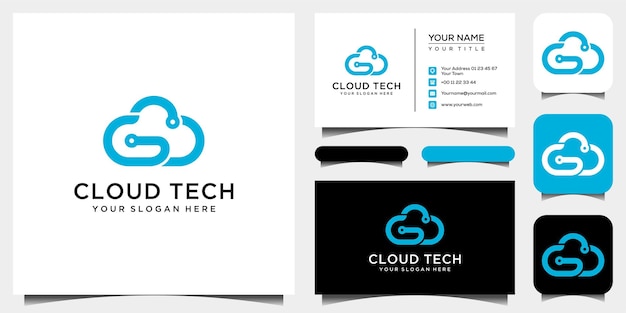 set of cloud logo design