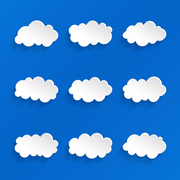 set of cloud vector ilustration in flat style