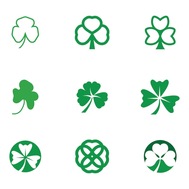 Set of clover leaf logo icon vector illustration template design