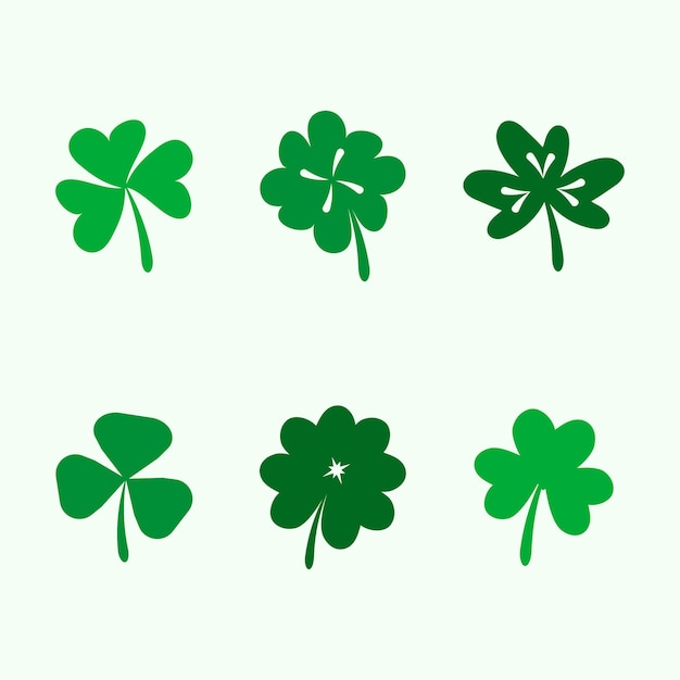 Set of clover leaves for decoration in st Patrick's day