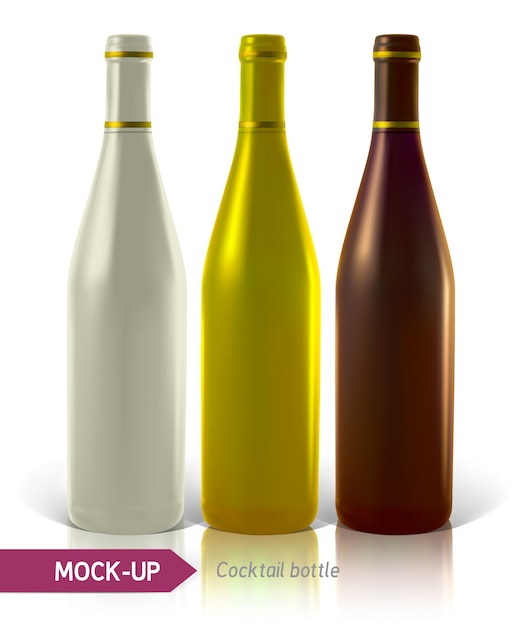 Set of cocktail bottles