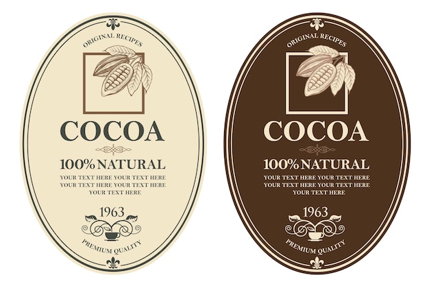 set of cocoa labels