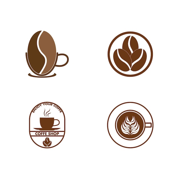 Set of coffe cup icon vector illustration template design