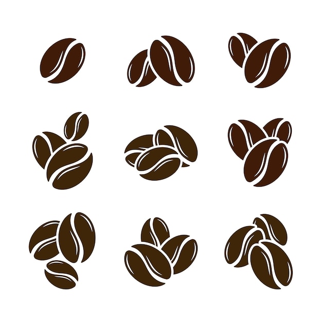 Set coffee beans vector