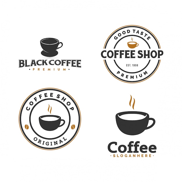 set of coffee logo