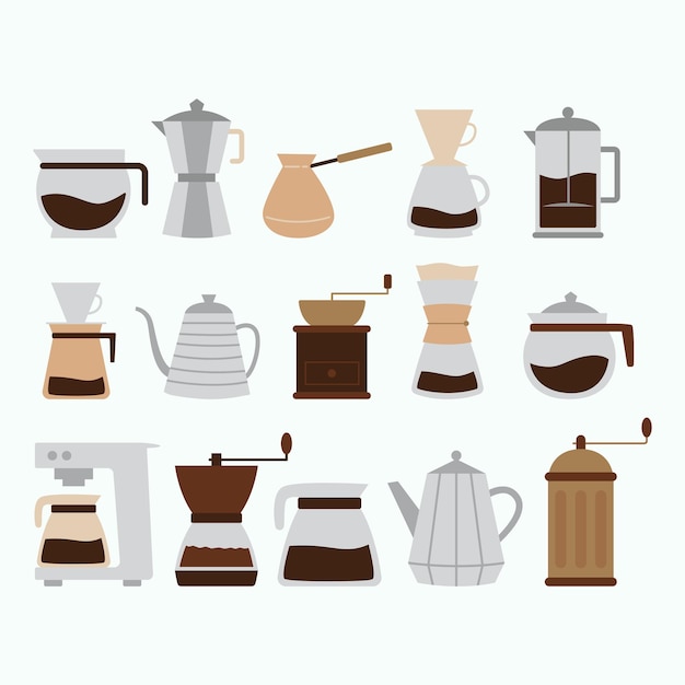 Set of coffee maker vector collection