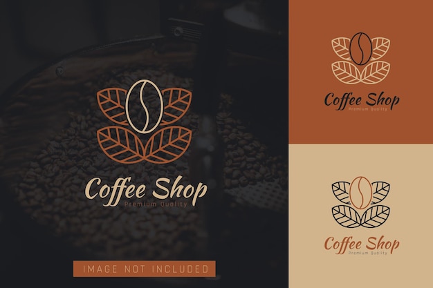 Set of coffee shop logo vector design templates with different color styles