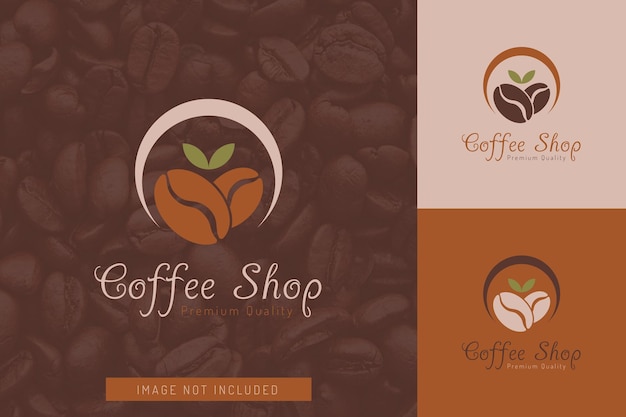 Set of coffee shop logo vector design templates with different color styles