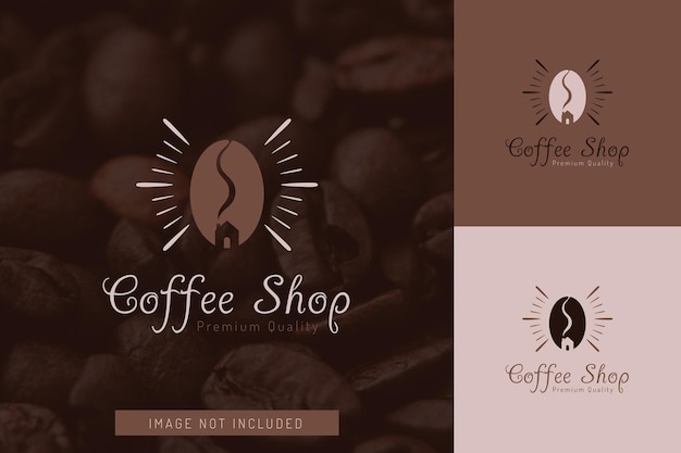 Set of coffee shop logo vector design templates with different color styles