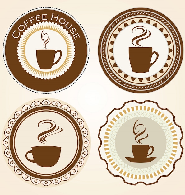 Set of coffee and tea labels