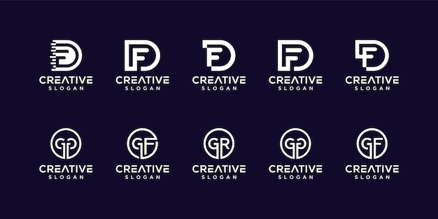 Set of colection letter monogram logo design