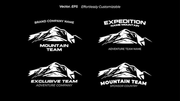 Set collection of adventure badge emblem sticker logo with outdoor Theme ridge illustrations