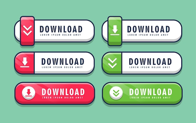 Set a collection of download buttons. ui-ux template design