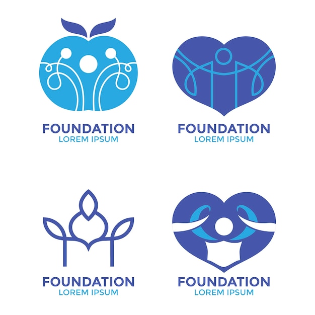 Vector set of collection foundation emblem idea design handdrawn illustration