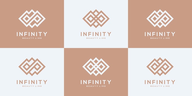 Set of collection infinity logo design templates.