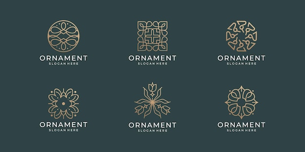 Set of collection luxury ornament logo