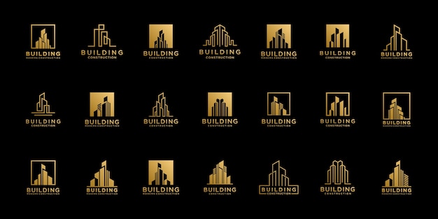 Set collection real estate logo design templates.