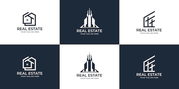 Set collection real estate logo design templates