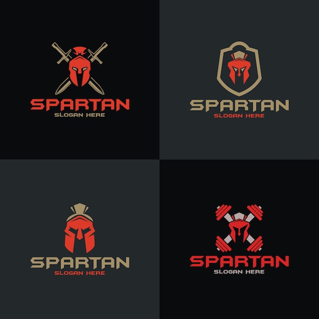 Set collection spartan logo