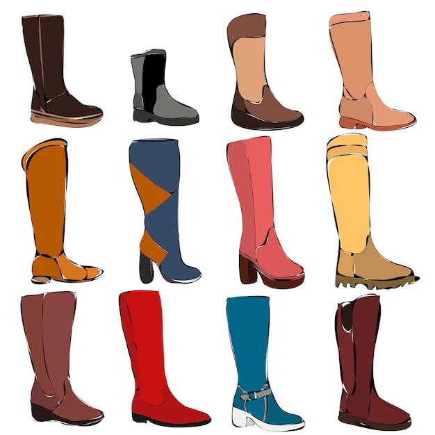 Set collection of women's boots