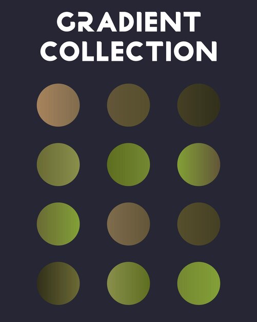 A set of color combinations Collection of gradients Vector illustration