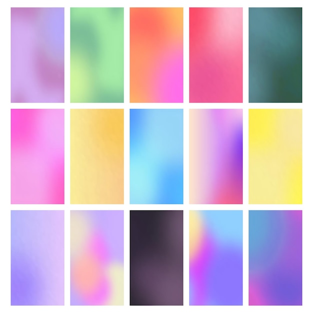 Set of color gradient backgrounds