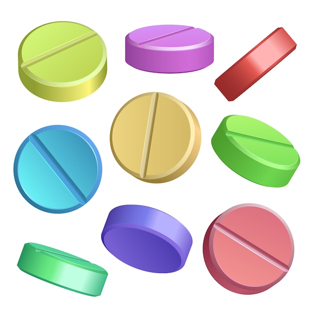 Set of color pill icons