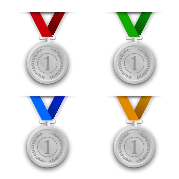 Set of colored icons medals