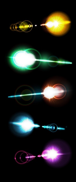 A set of colored solar lens flare a translucent special design of the light effect A vector blur in the light of radiance Isolated transparent background Element of decor Horizontal rays of light