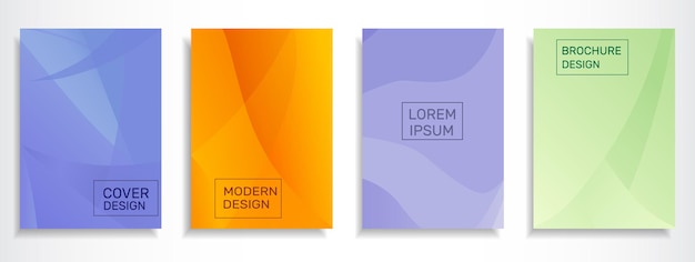 Set of colorful abstract covers design A4 format template for design Vector