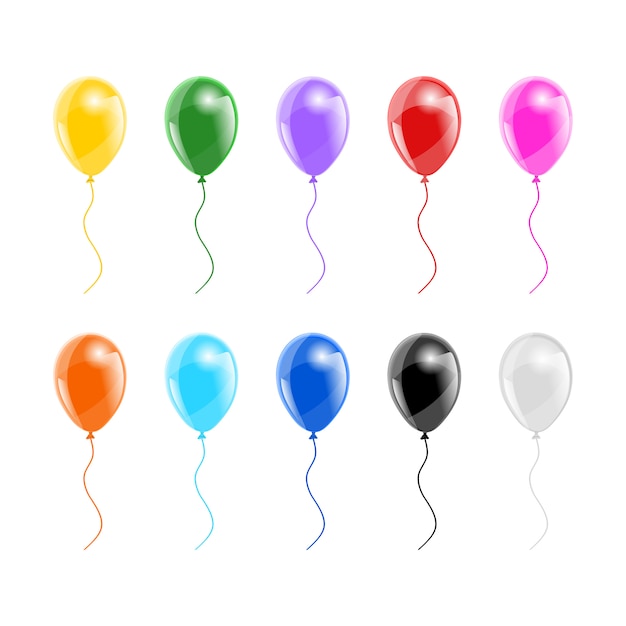 Set of colorful balloons