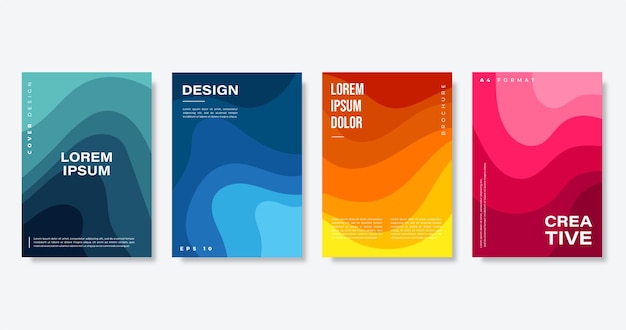 Set of colorful book cover brochure designs