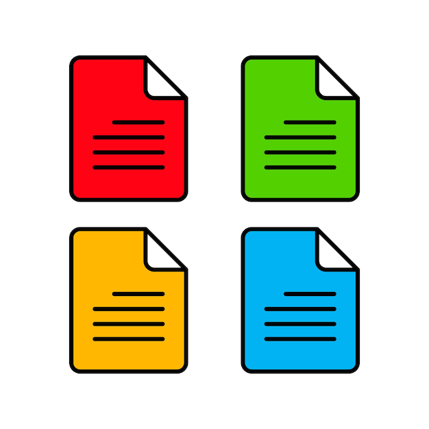 Set of Colorful Document Icons