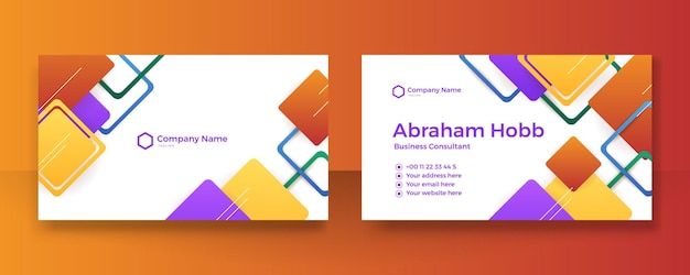 Set of colorful geometric business card design template background