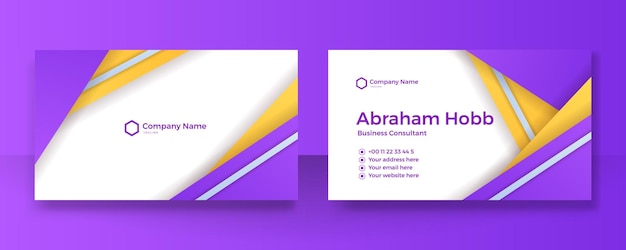 Set of colorful geometric business card design template background