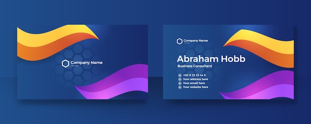 Set of colorful geometric business card design template background