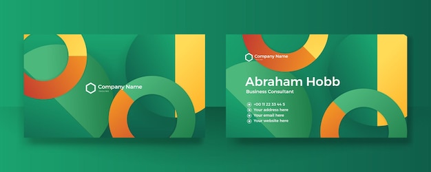 Set of colorful geometric business card design template background