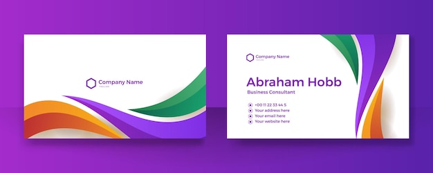 Set of colorful geometric business card design template background