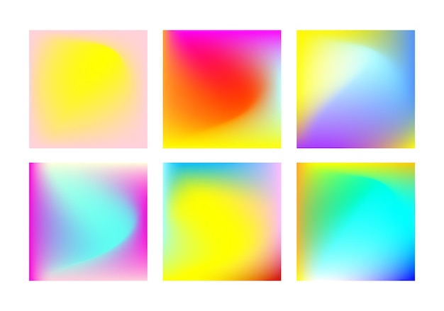 Vector set of colorful gradient banners