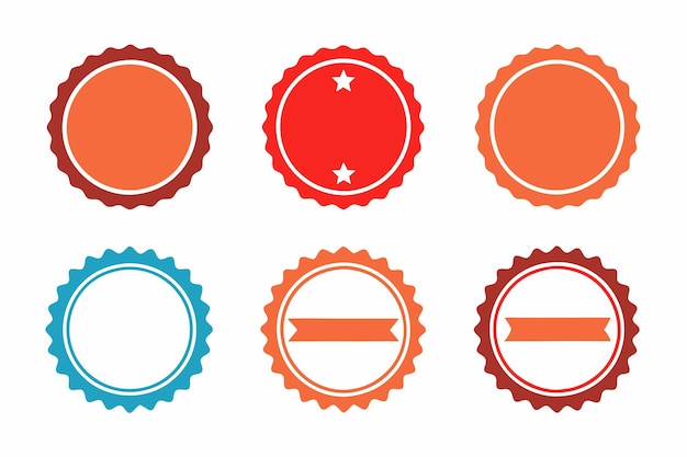 Vector a set of colorful labels with a blue and orange background