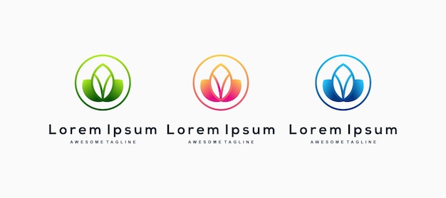 Set of Colorful Leaf logo design inspiration vector