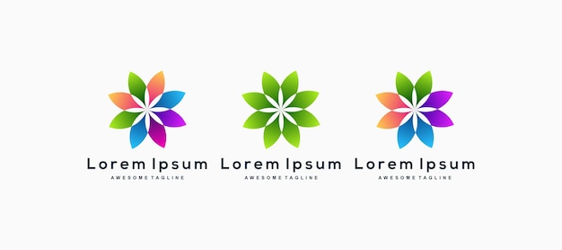 Set of Colorful Leaf logo design inspiration vector